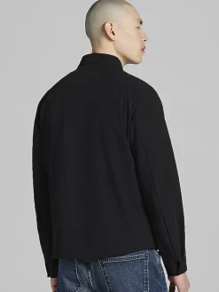 Outerwear-Awearness Kenneth Cole Modern Fit Windbreaker Jacket Black