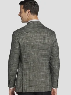 Sport Coats|Sport Coats-Awearness Kenneth Cole Modern Fit Windowpane Plaid Sport Coat Olive Plaid