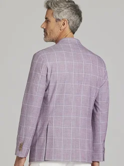 Big & Tall Sport Coats|Sport Coats-JOE Joseph Abboud Modern Fit Windowpane Sport Coat Rose Windowpane