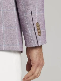 Big & Tall Sport Coats|Sport Coats-JOE Joseph Abboud Modern Fit Windowpane Sport Coat Rose Windowpane