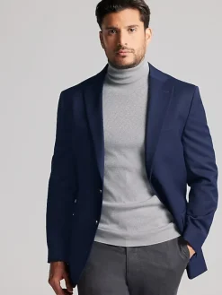 Sport Coats|Sport Coats-Pronto Uomo Platinum Modern Fit Wool Blend Blazer Black Solid