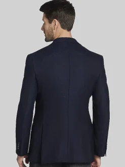 Blazers|Sport Coats-Joseph Abboud Modern Fit Wool Blend Blazer Black Solid