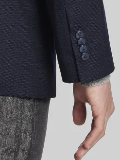 Blazers|Sport Coats-Joseph Abboud Modern Fit Wool Blend Blazer Black Solid