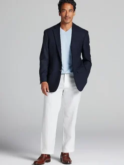 Blazers|Sport Coats-Joseph Abboud Modern Fit Wool Blend Blazer Black Solid