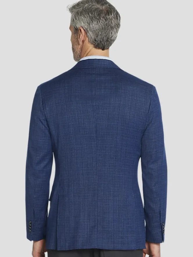 Sport Coats|Sport Coats-Awearness Kenneth Cole Modern Fit Wool Blend Check Sport Coat Blue Check