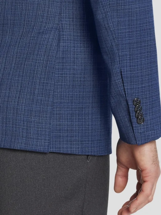 Sport Coats|Sport Coats-Awearness Kenneth Cole Modern Fit Wool Blend Check Sport Coat Blue Check