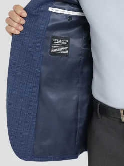 Sport Coats|Sport Coats-Awearness Kenneth Cole Modern Fit Wool Blend Check Sport Coat Blue Check