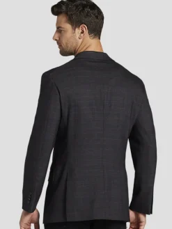 Sport Coats|Sport Coats-Awearness Kenneth Cole Modern Fit Wool Blend Sport Coat Grey/Plum Plaid