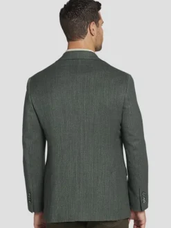 Sport Coats|Sport Coats-Joseph Abboud Modern Fit Wool Blend Sport Coat Green Tic