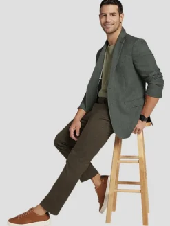 Sport Coats|Sport Coats-Joseph Abboud Modern Fit Wool Blend Sport Coat Green Tic