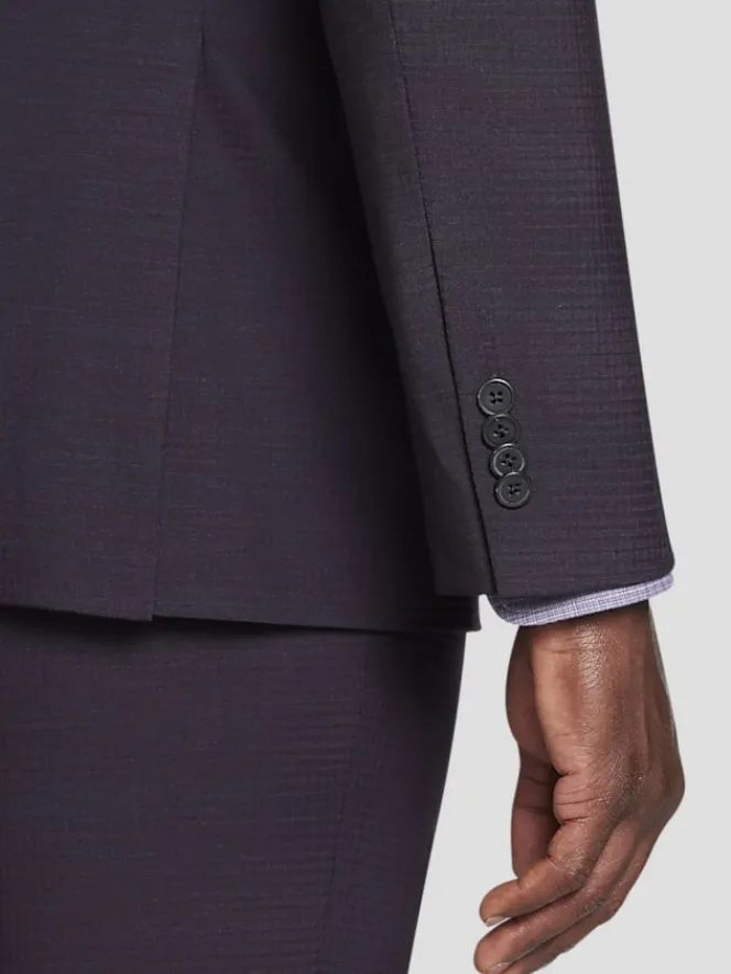 3-piece Suits|Suit Separates-Awearness Kenneth Cole Modern Fit Wool Blend Suit Jacket Plum