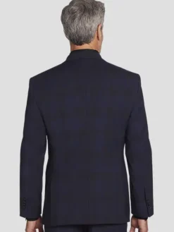 Suit Separates|3-piece Suits-Awearness Kenneth Cole Modern Fit Wool Blend Suit Jacket Blue Plaid