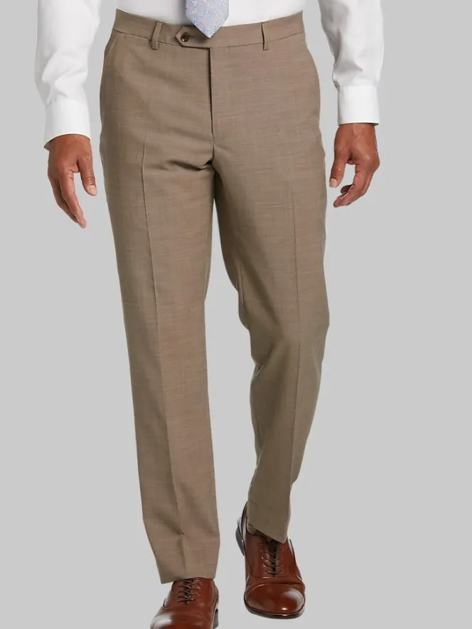 Big & Tall Pants|Dress Pants-Tommy Hilfiger Modern Fit Wool Blend Suit Pants Black/White Sharkskin