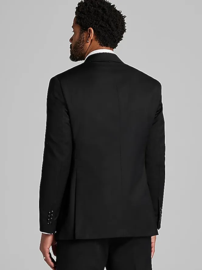 Suit Separates|3-piece Suits-Pronto Uomo Platinum Modern Fit Wool Blend Suit Jacket Black