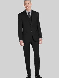Suit Separates|3-piece Suits-Awearness Kenneth Cole Modern Fit Wool Blend Suit Jacket Black