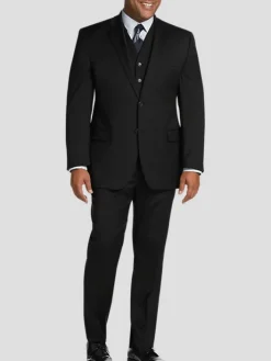 Suit Separates|3-piece Suits-Awearness Kenneth Cole Modern Fit Wool Blend Suit Jacket Black