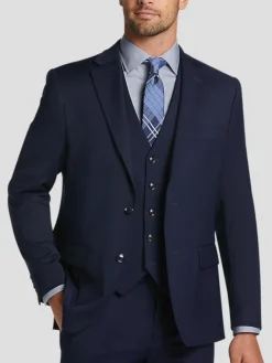 3-piece Suits|Suit Separates-Tommy Hilfiger Modern Fit Wool Blend Suit Jacket Black