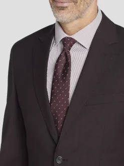 3-piece Suits|Suit Separates-Awearness Kenneth Cole Modern Fit Wool Blend Suit Jacket Burgundy Tic