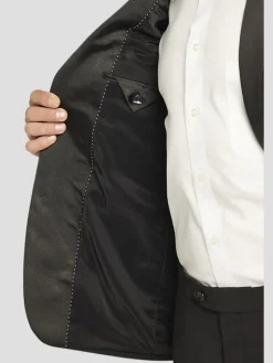 Tuxedos|Big & Tall Suits-Tommy Hilfiger Modern Fit Wool Blend Tuxedo Jacket Formal Black