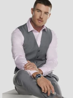 3-piece Suits|Suit Separates-Tommy Hilfiger Modern Fit Wool Blend Twill Suit Jacket Charcoal Twill