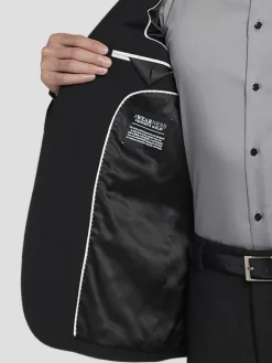 3-piece Suits|Suit Separates-Awearness Kenneth Cole Modern Fit Wool Blend Windowpane Suit Jacket Black Windowpane