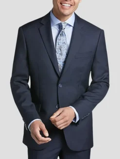 Suit Separates|3-piece Suits-Pronto Uomo Platinum Modern Fit Wool Suit Jacket Black