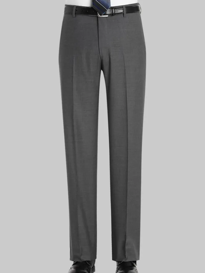 Dress Pants|3-piece Suits-Joseph Abboud Modern Fit Wool Suit Pants Black Solid