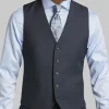 3-piece Suits|Suit Separates-Pronto Uomo Platinum Modern Fit Wool Suit Vest Navy Sharkskin
