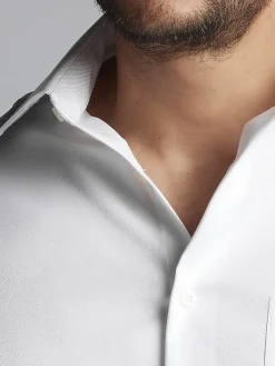 Dress Shirts|Solid Dress Shirts-Joseph Abboud Modern Fit Wrinkle-Resistant 100% Cotton Dress Shirt Black Solid