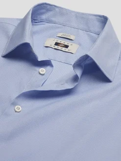 Patterned Dress Shirts|Designer Dress Shirts-Joseph Abboud Modern Fit Wrinkle-Resistant Spread Collar Dress Shirt Light Blue Check