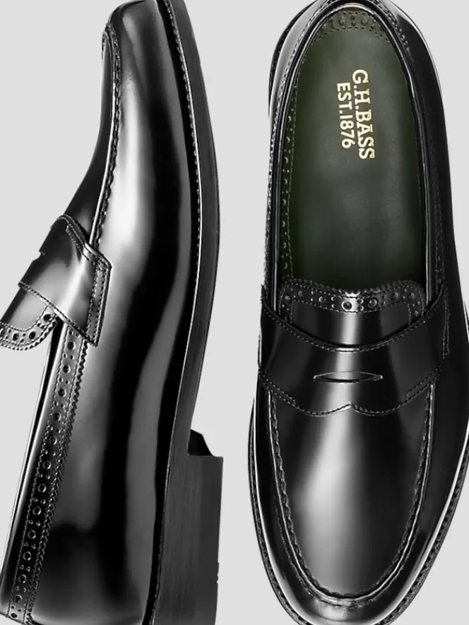Loafers & Slip-ons|Dress & Formal Shoes-G.H.BASS Monogram Loafers Black