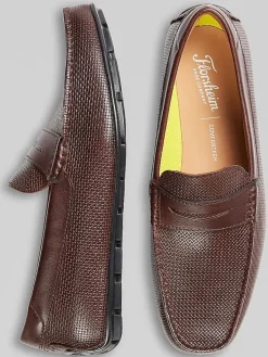 Loafers & Slip-ons-Florsheim Motor Moc Toe Penny Loafers Brown