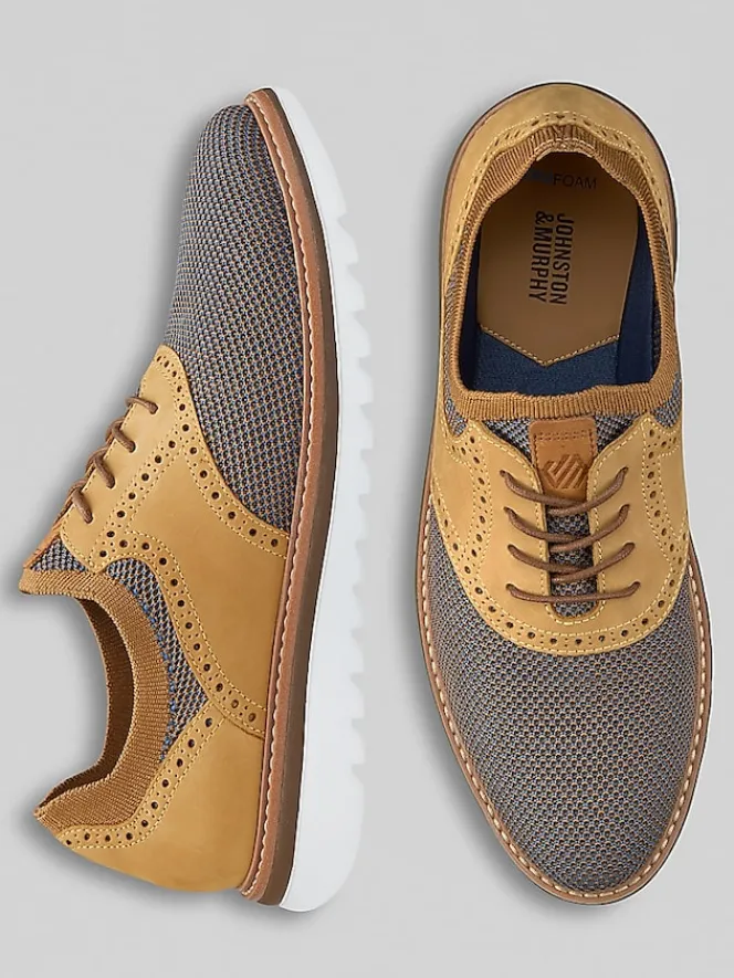 Oxfords|Casual Shoes-Johnston &Amp; Murphy Murphy Braydon Knit Saddle Oxfords Tan