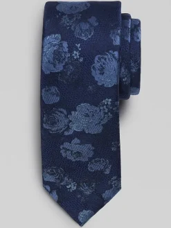 Ties-Egara Narrow Allover Floral Tie Black