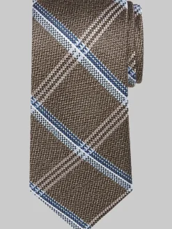 Ties-Joseph Abboud Narrow Chevron Check Tie Brown