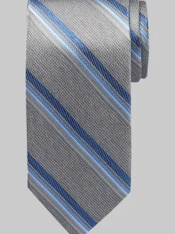 Ties-Pronto Uomo Narrow Diagonal Stripe Silk Tie Blu Strp