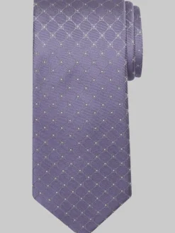 Ties-Pronto Uomo Narrow Diamond Grid Tie Charcoal
