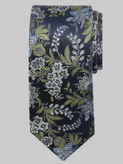 Ties-Joseph Abboud Narrow Fantasia Floral Tie Green
