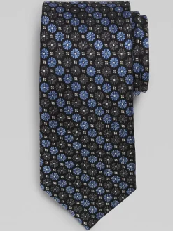 Ties-Joseph Abboud Narrow Floral Stripe Black