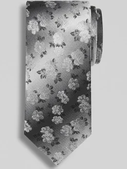 Ties-Awearness Kenneth Cole Narrow Floral Tie Black