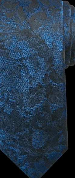 Ties-Egara Narrow Floral Tie Black