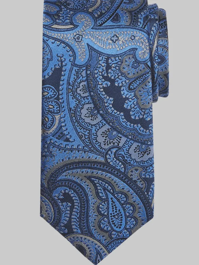 Ties-Joseph Abboud Narrow Giga Paisley Tie Brown