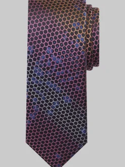 Ties-Egara Narrow Honeycomb Tie Pink