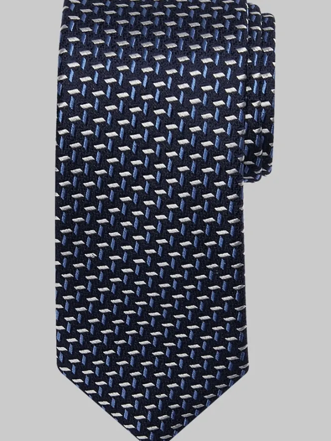 Ties-Joseph Abboud Narrow Micro-Pattern Tie Blue