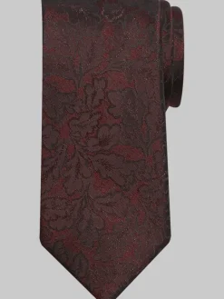 Ties-Awearness Kenneth Cole Narrow Modern Leaf Tie Burgundy