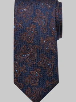 Ties-Joseph Abboud Narrow Paisley Silk Tie Brown