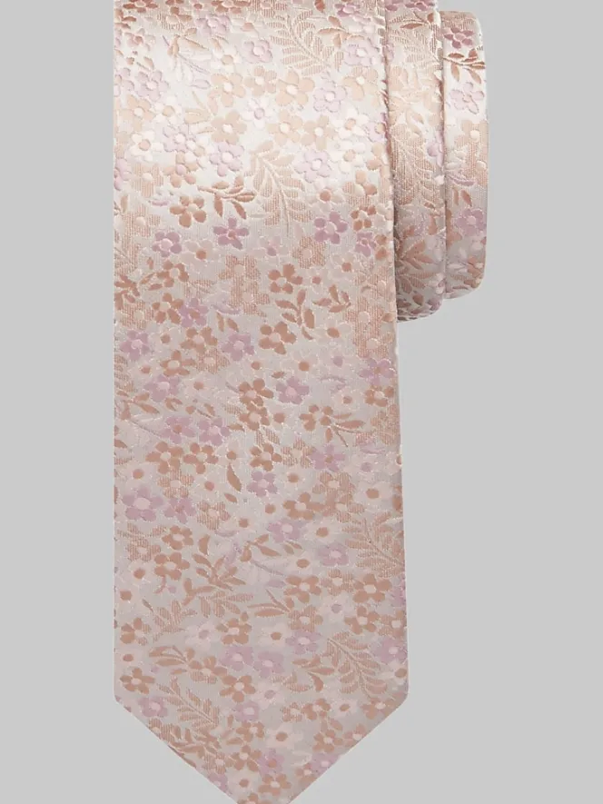 Ties-Egara Narrow Petite Floral Tie Black Floral