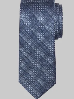 Ties-Egara Narrow Starry Stripe Polka-Dot Tie Brown