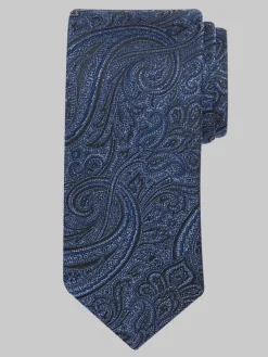 Ties-Joseph Abboud Narrow Sweeping Paisley Tie Black