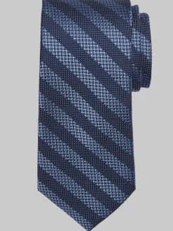 Ties-Joseph Abboud Narrow Textured Stripe Tie Burgundy